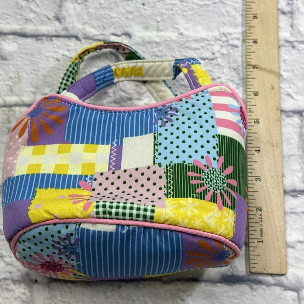 Sassy Pet Saks Douglas Patchwork Dog Carrier Plush Toy Multi-Color Floral‎ Bag